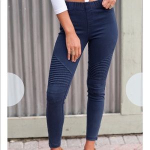 Beulah Midnight Blue Moto legging